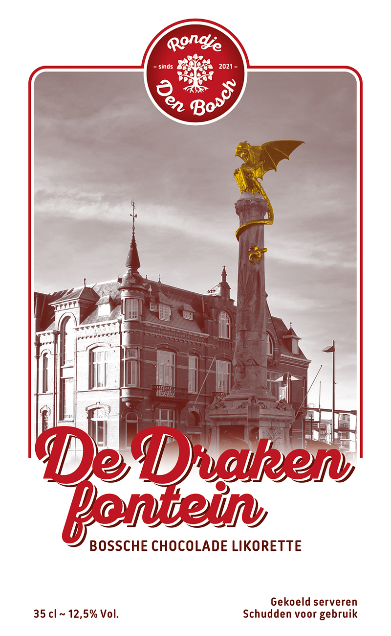 Rondje Den Bosch De Bossche Draak De Drakenfontein chocolade likorette, ontdek de smaak van Den Bosch